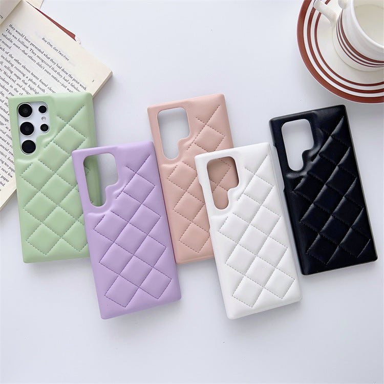Diamond Plaid Leather Phone Protective Case