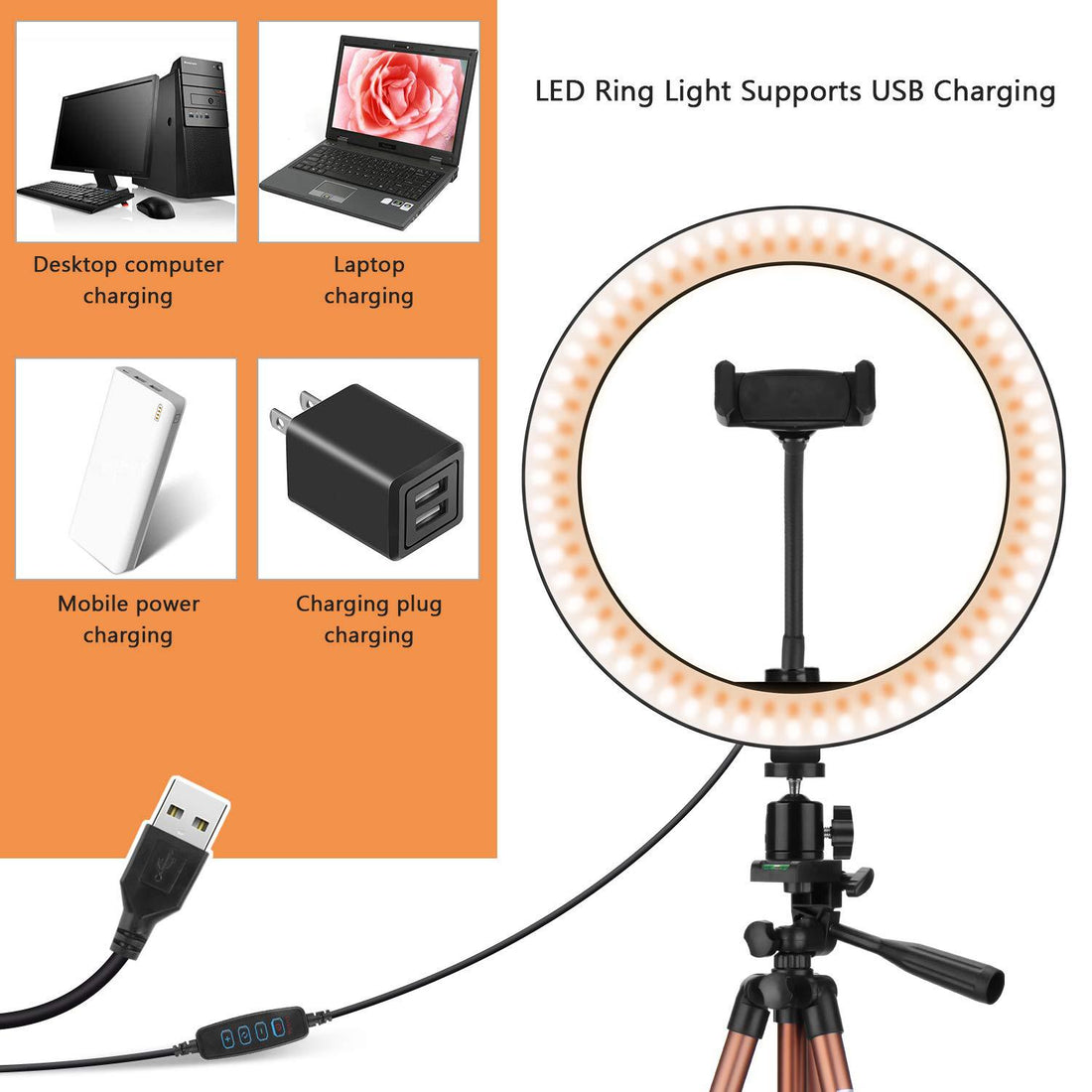 Compatible with Apple Fill desktop ring light tripod