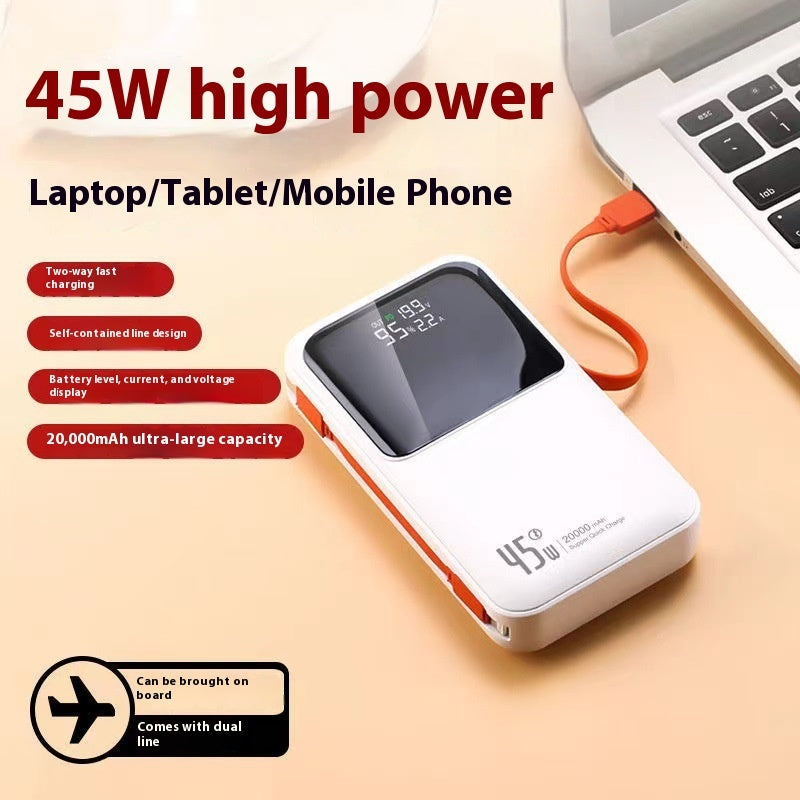 3C Certified 45W Power Bank With Cable 20000 MA Mobile Power Supply