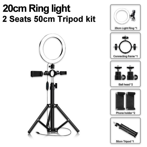 Compatible with Apple, Led Tripod Multi-position Ring Light