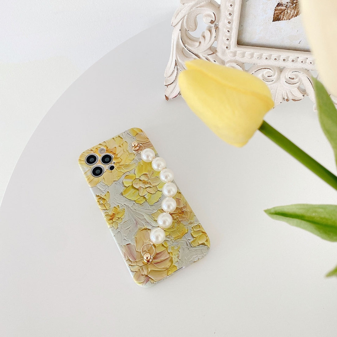 Art Flower Pearl Chain For Mobile Case