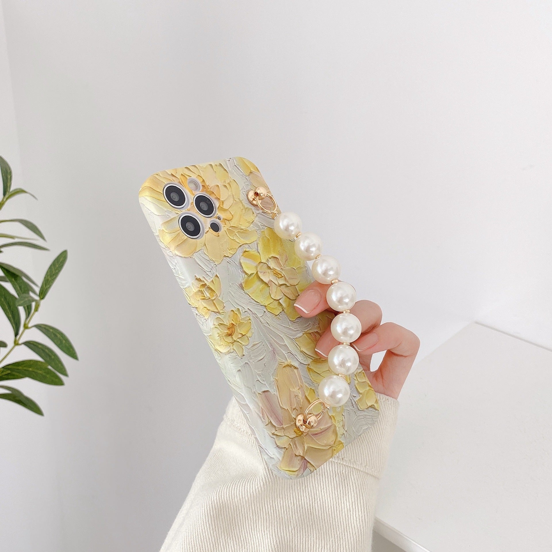 Art Flower Pearl Chain For Mobile Case