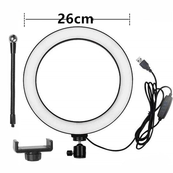 Aluminum Alloy Tripod Ring Light With Mobile Phone Holder