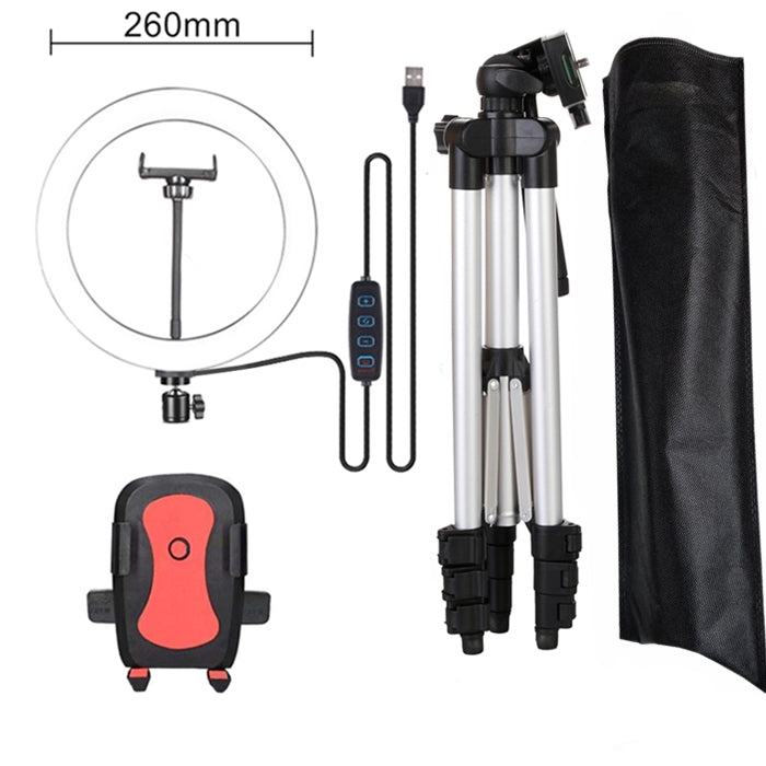 Aluminum Alloy Tripod Ring Light With Mobile Phone Holder