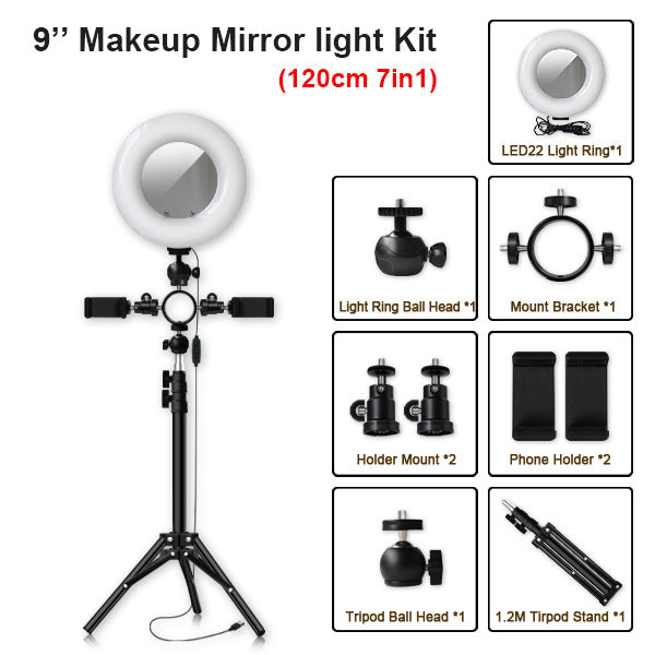 Compatible with Apple, Led Tripod Multi-position Ring Light