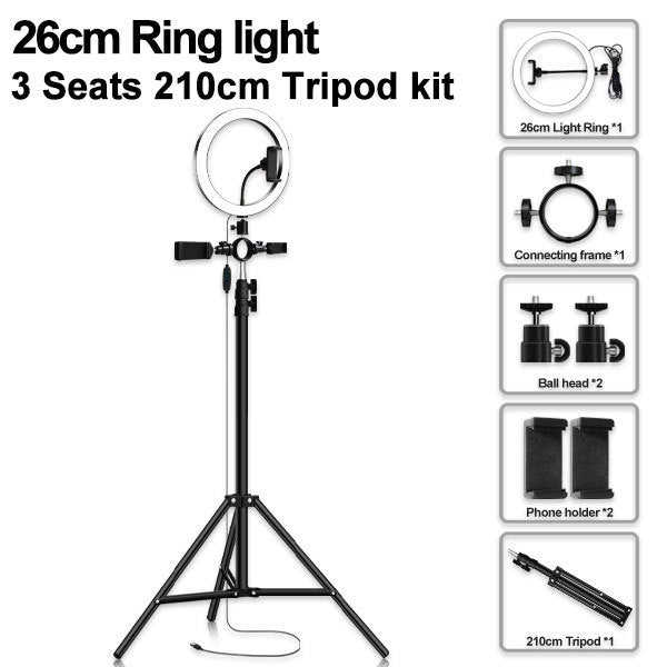 Compatible with Apple, Led Tripod Multi-position Ring Light
