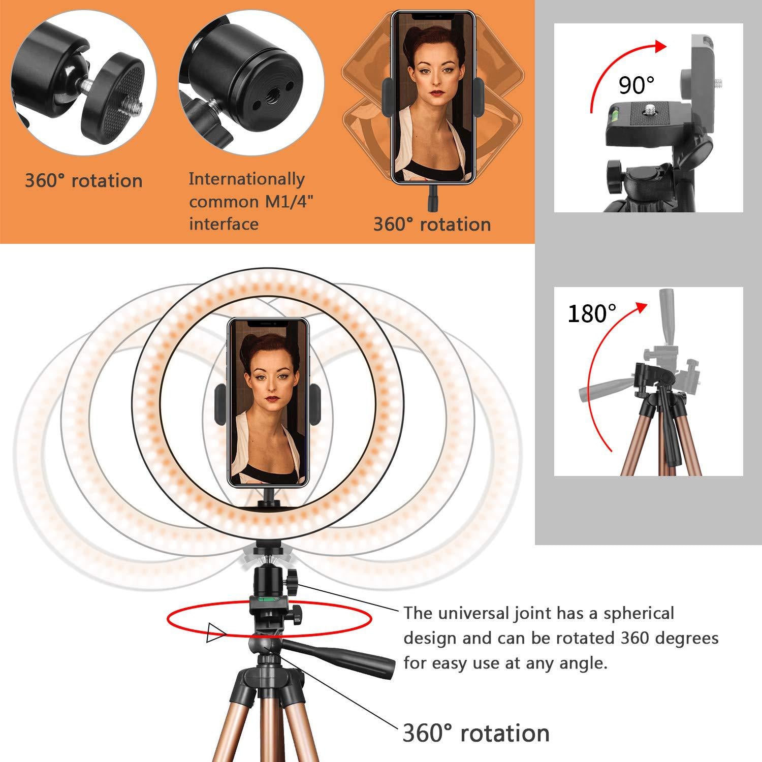 Compatible with Apple Fill desktop ring light tripod