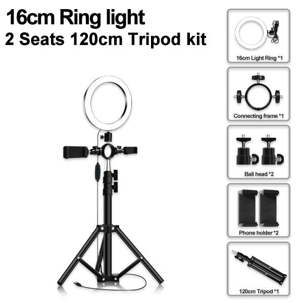 Compatible with Apple, Led Tripod Multi-position Ring Light