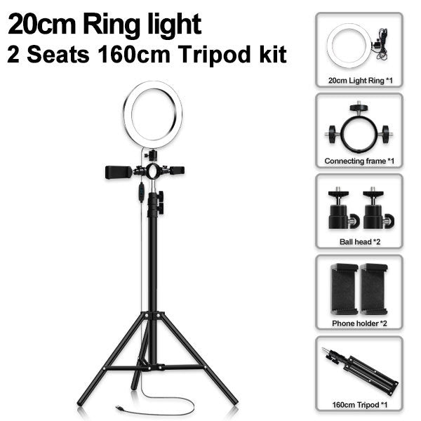 Compatible with Apple, Led Tripod Multi-position Ring Light