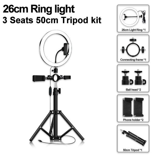 Compatible with Apple, Led Tripod Multi-position Ring Light