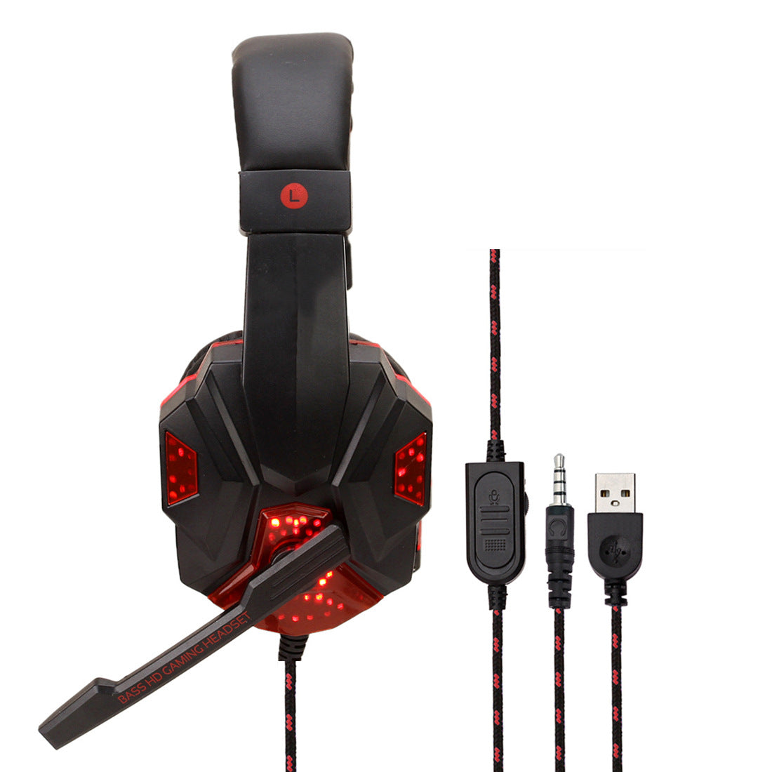 Gaming 7.1 Wire-controlled Light-emitting Headphones