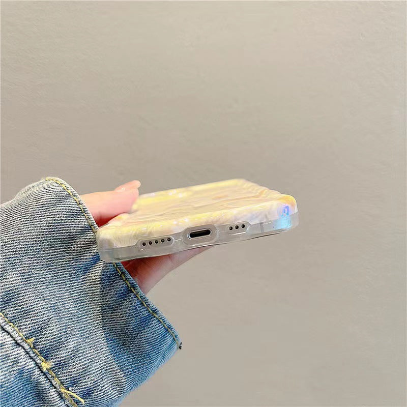 Light Matcha Green Oil Painting Flower Phone Case