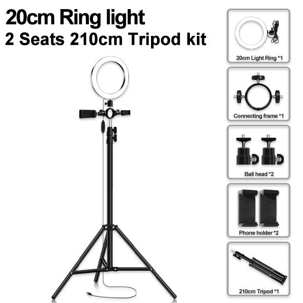 Compatible with Apple, Led Tripod Multi-position Ring Light