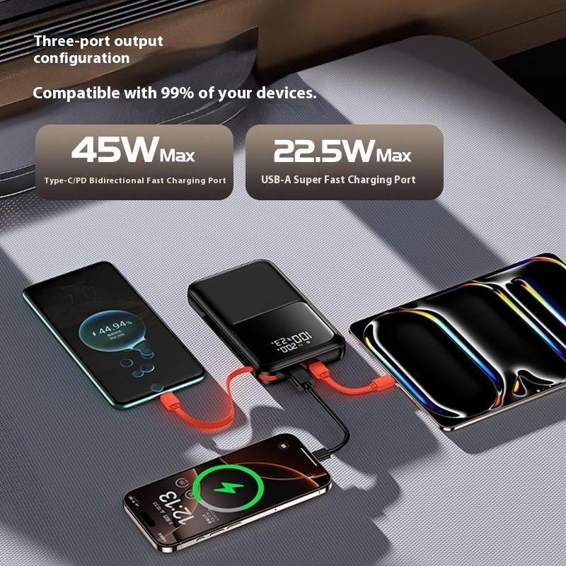 3C Certified 45W Power Bank With Cable 20000 MA Mobile Power Supply