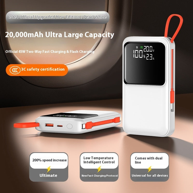 3C Certified 45W Power Bank With Cable 20000 MA Mobile Power Supply