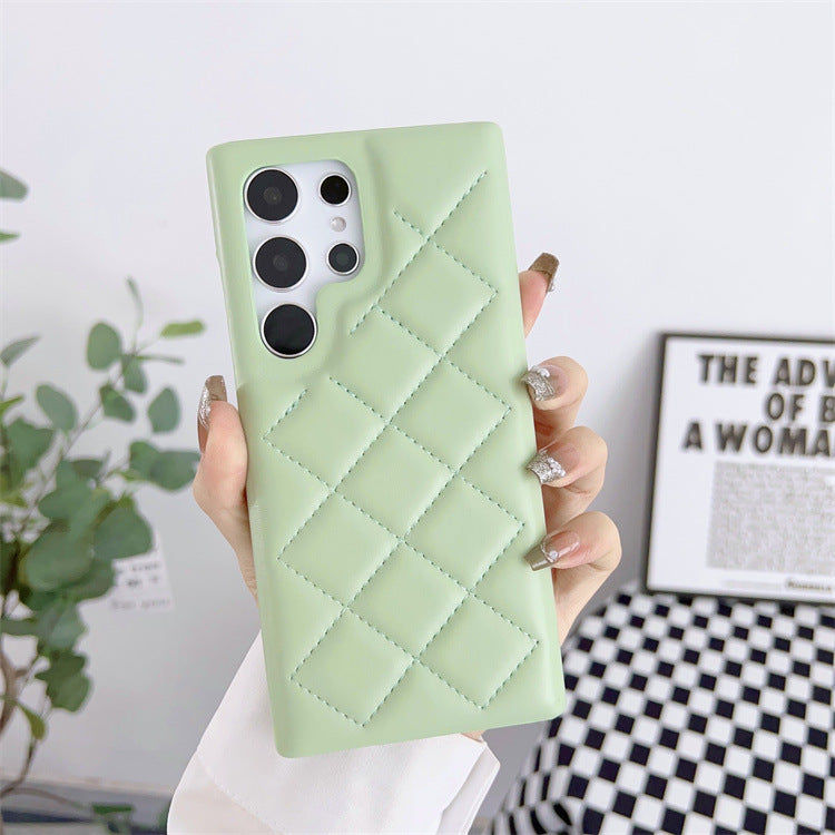 Diamond Plaid Leather Phone Protective Case