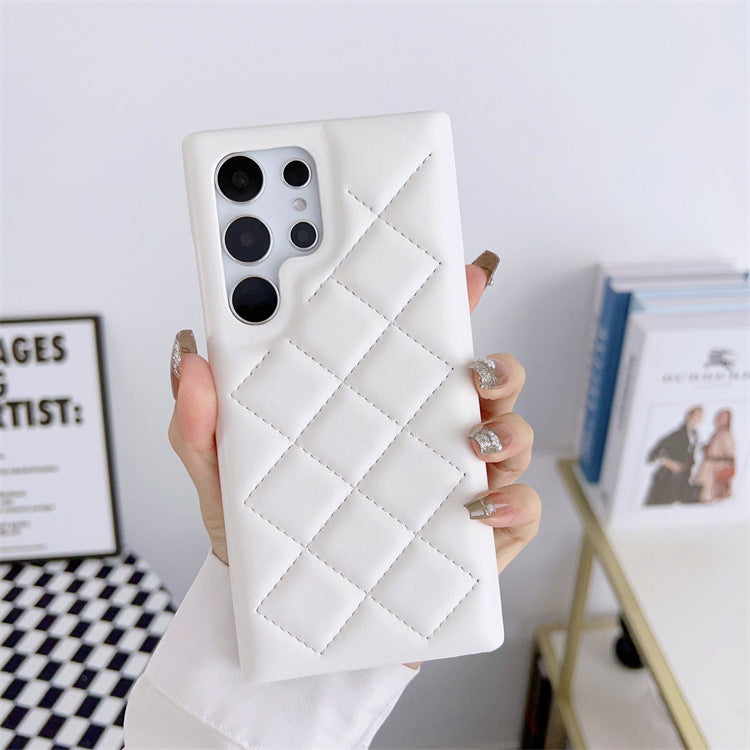 Diamond Plaid Leather Phone Protective Case