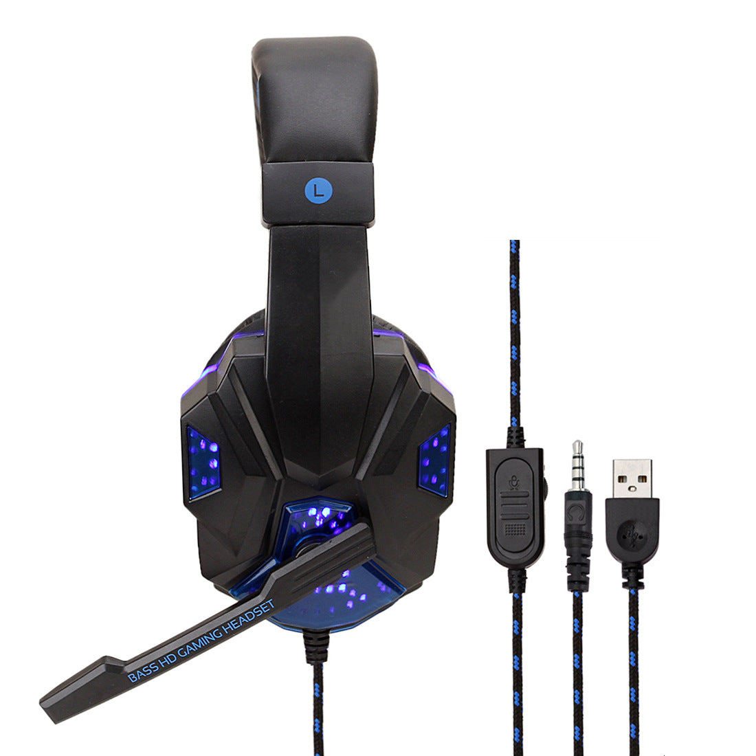 Gaming 7.1 Wire-controlled Light-emitting Headphones