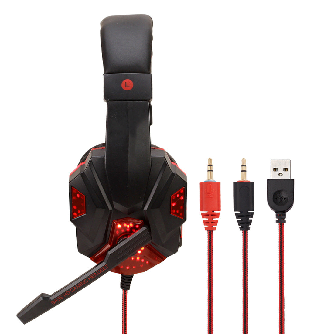 Gaming 7.1 Wire-controlled Light-emitting Headphones