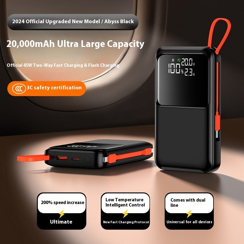 3C Certified 45W Power Bank With Cable 20000 MA Mobile Power Supply