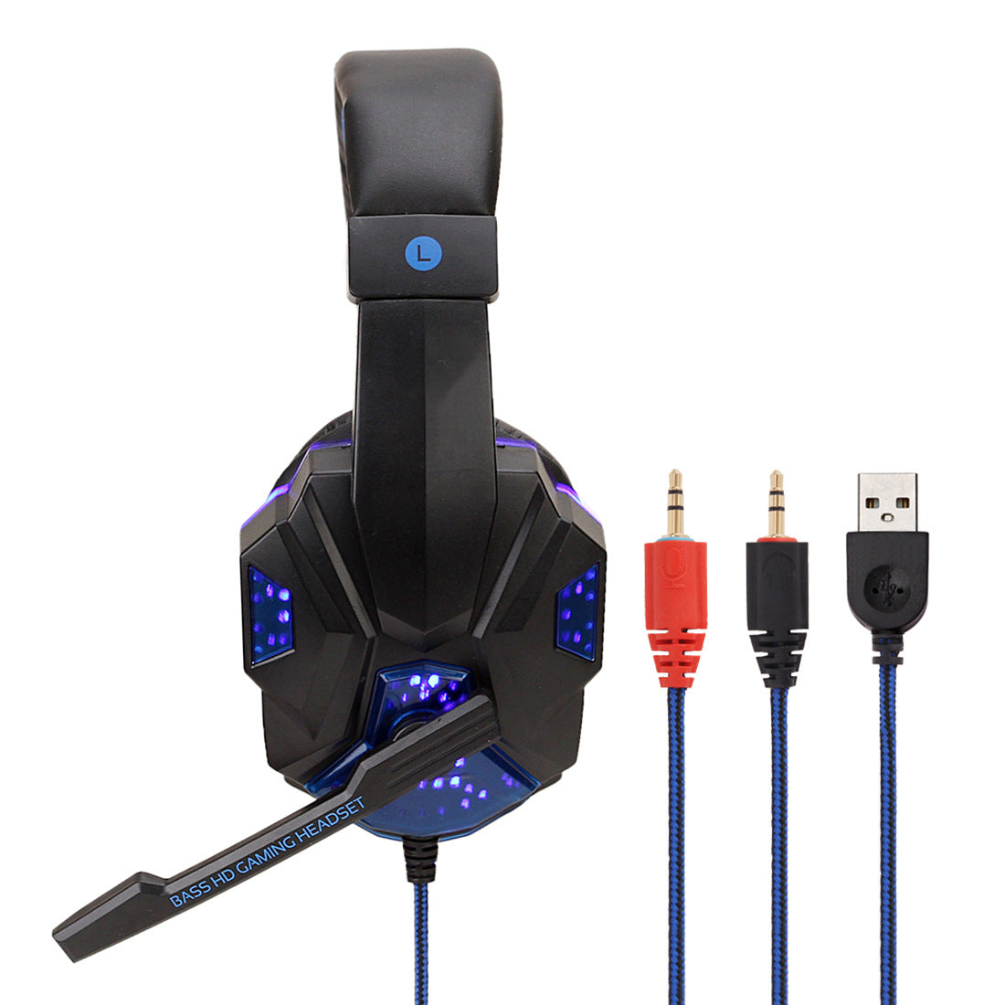 Gaming 7.1 Wire-controlled Light-emitting Headphones